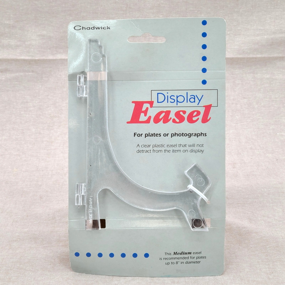 Chadwick Display Easel Medium Clear Plastic for up to 8" plates Vintage NOS